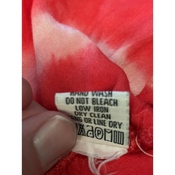 Mimi Shirt Womens Large Red White Tie Dye Cami Tassel Fringe Handkerchief Boho - Picture 10 of 10